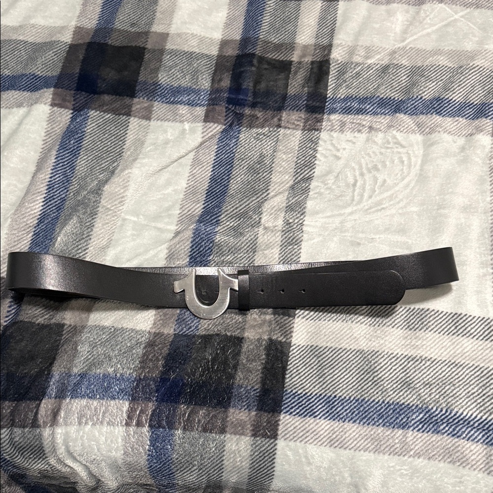 True Religion Leather Belt with Silver Buckle
